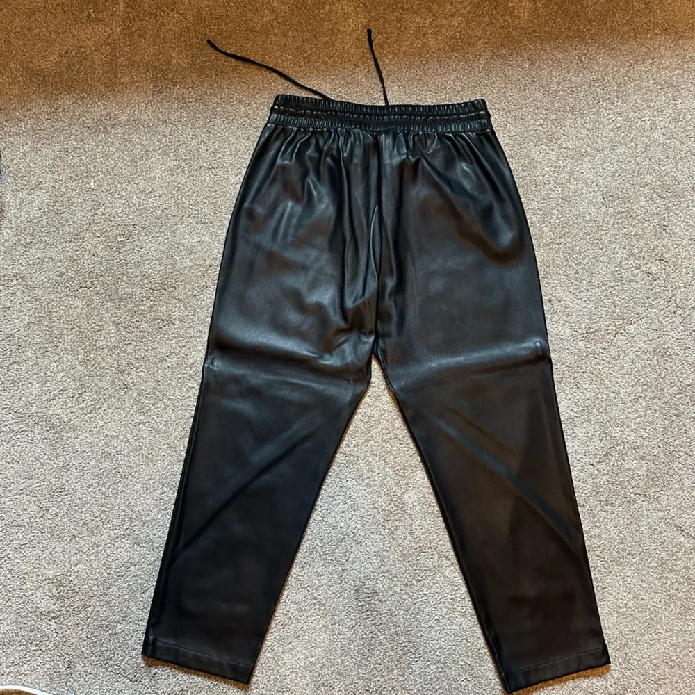 LOFT Black Faux Leather Pants - Picture 4 of 4